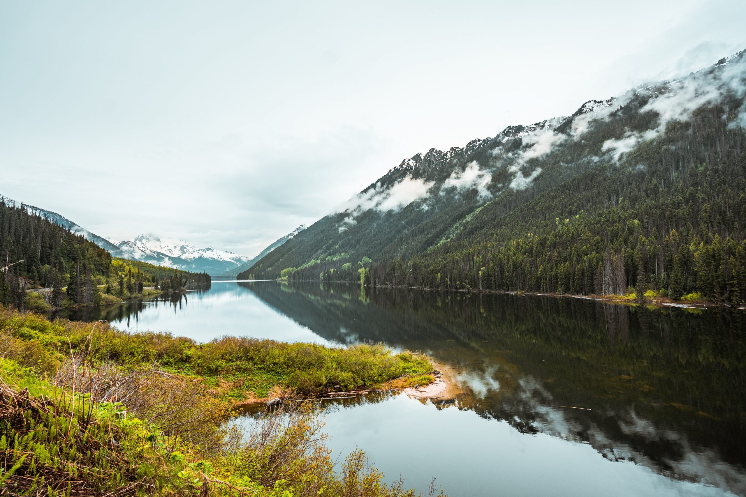 Photo of a river and mountains